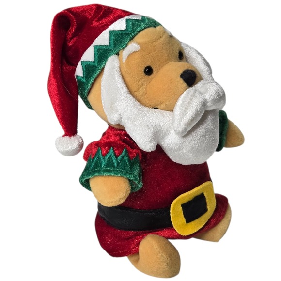 Disney Winnie the Pooh Santa Bear 7" Father Christmas Holiday Plush Winter - Picture 3 of 6